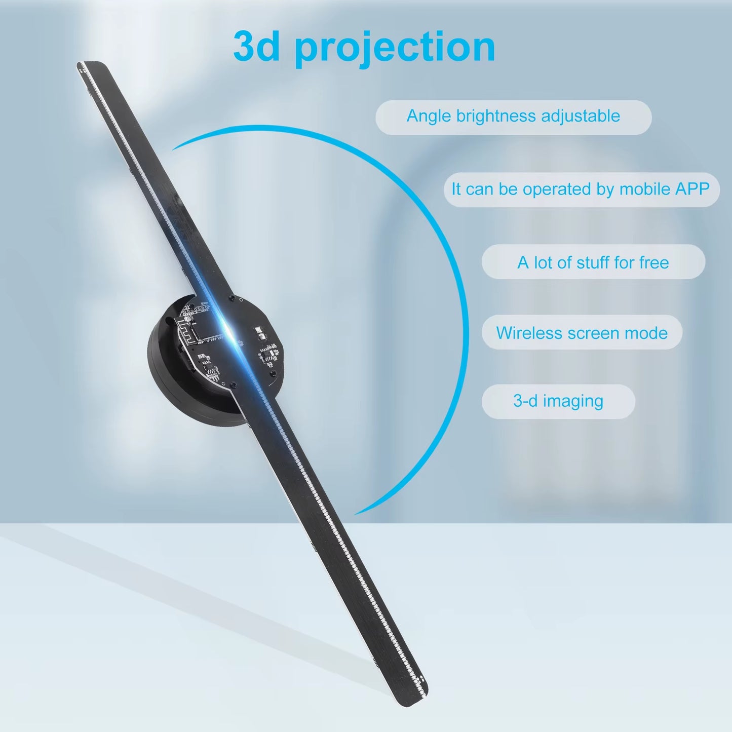 3D Holograma Projector Logo Display 42CM LED Fan Wifi Holographic APP Ios/Android Advertising Machine Imaging Hologram Player