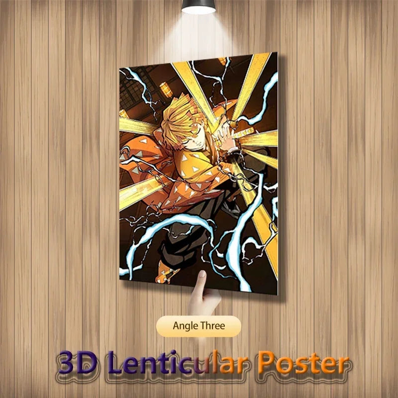 Demon Slayer Anime3 D Lenticular Poster Birthday Gift Nezuko/Tanjirou/Zenitsu