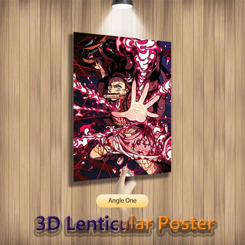 Demon Slayer Anime3 D Lenticular Poster Birthday Gift Nezuko/Tanjirou/Zenitsu